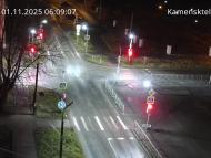 Онлайн камера: Перекресток Исетская-Каменская - рядом с парком | Каменск-Уральский