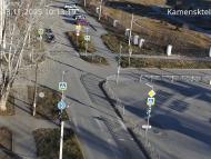 Онлайн камера: Перекресток Исетская-Каменская - рядом с парком | Каменск-Уральский