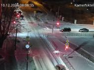 Онлайн камера: Перекресток Исетская-Каменская - рядом с парком | Каменск-Уральский