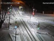 Онлайн камера: Перекресток Исетская-Каменская - рядом с парком | Каменск-Уральский