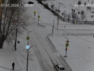 Онлайн камера: Перекресток Исетская-Каменская - рядом с парком | Каменск-Уральский