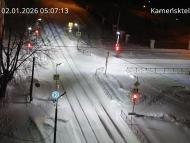 Онлайн камера: Перекресток Исетская-Каменская - рядом с парком | Каменск-Уральский