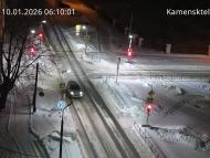 Онлайн камера: Перекресток Исетская-Каменская - рядом с парком | Каменск-Уральский