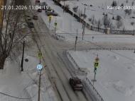 Онлайн камера: Перекресток Исетская-Каменская - рядом с парком | Каменск-Уральский