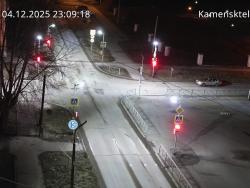 Онлайн камера: Перекресток Исетская-Каменская - рядом с парком | Каменск-Уральский